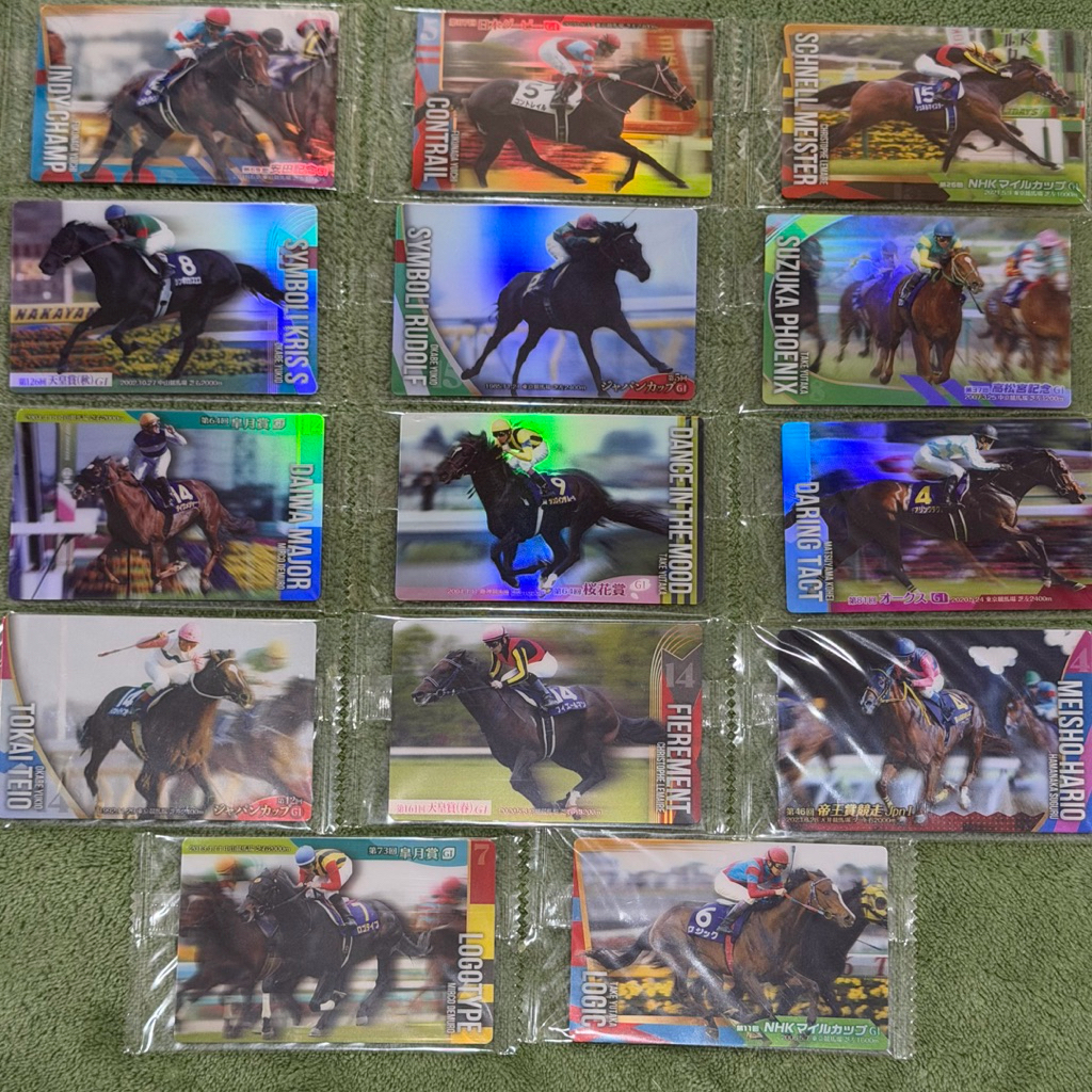 Thoroughbreds Horse Collection Wafer Card (2R) Bandai Tokai Teio, Symboli Rudolf, Symboli Kris S, Da