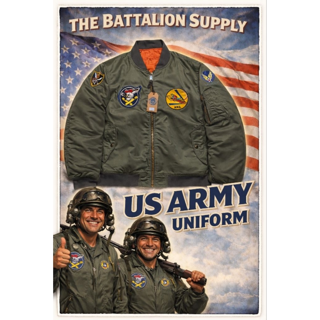 flight jacket airforce type MA1 bomber us army fullpatch bomber ww2 flying tiger AVG