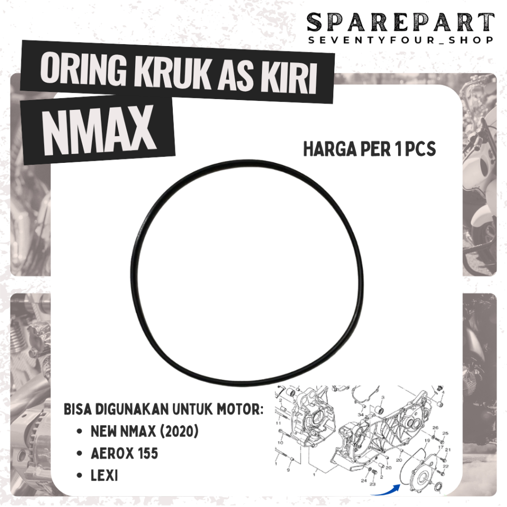 ORING KARET KRUK AS NMAX NEW AEROX 155 LEXI SIL KRUK AS SRM