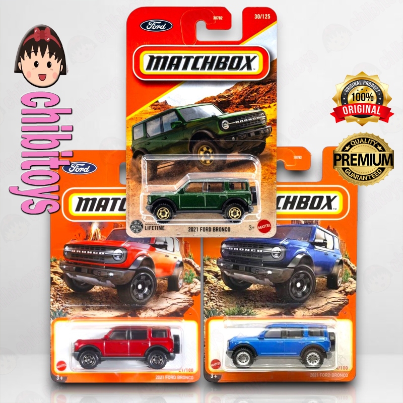 Matchbox 2021 Ford Bronco Merah Biru Hijau Jeep Wrangler Original Mattel