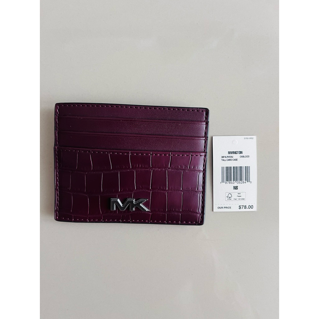 Cardcase dompet kartu Mk rivington croco oxblood