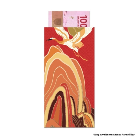 5 Pcs Amplop Wedding Motif Swan Merah