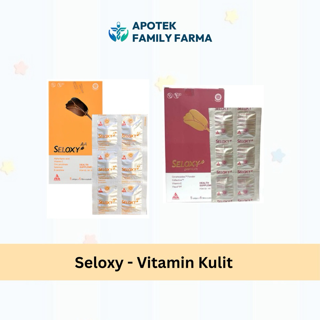 Seloxy AA Seloxy Premium Strip 6 Kaplet - Suplemen Kulit, Antioksidan Kulit, Dukung Kesehatan, Konsu