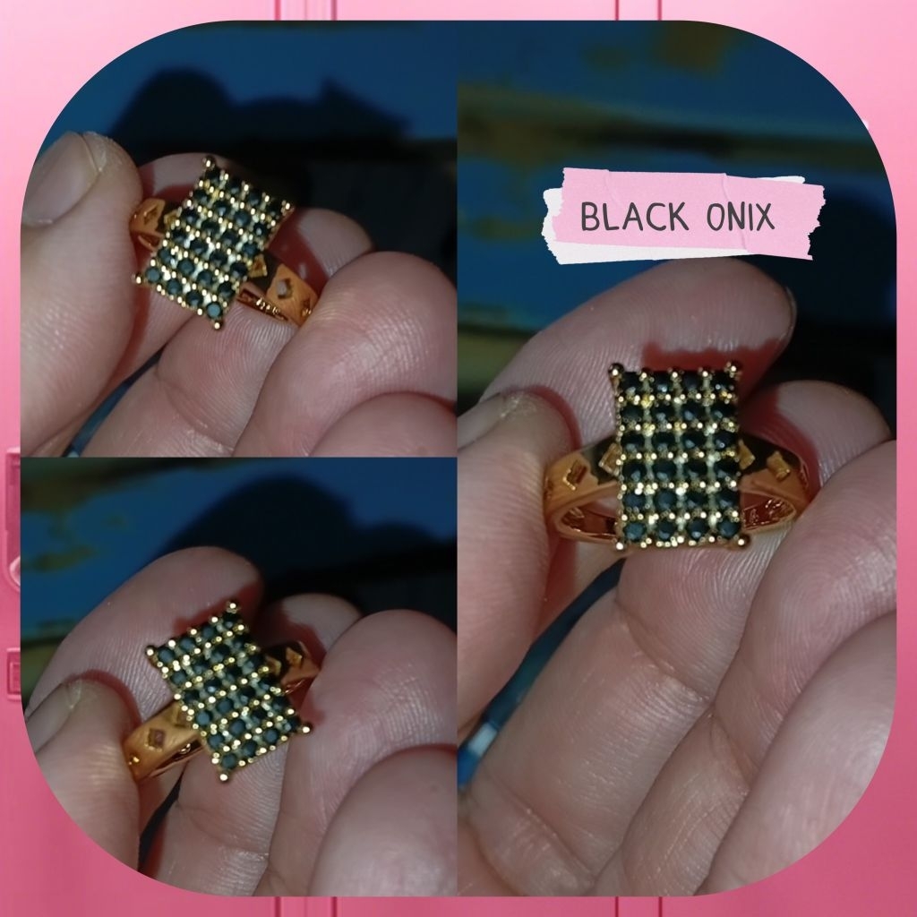 Cincin Wanita Black Onix Natural