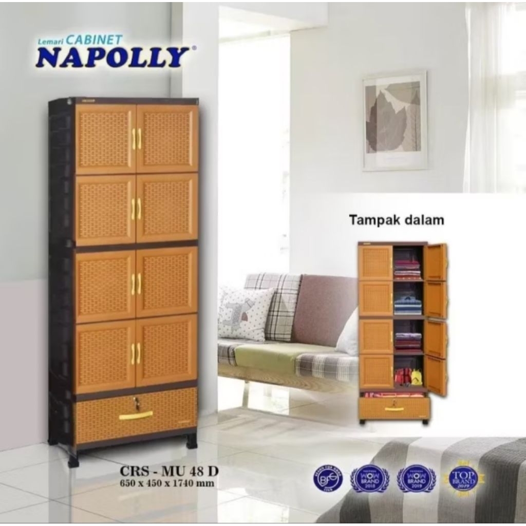 Lemari Pakaian Plastik Napolly CRS-MU 48D