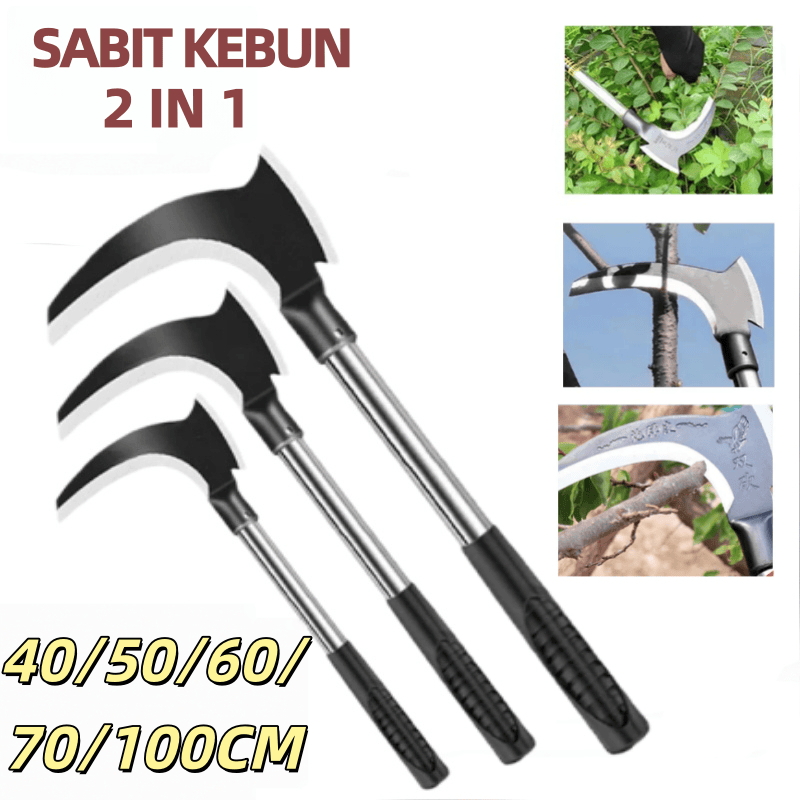 Ukuran besar Alat Sabit Kapak Ganda Baja/Sabit Ranting Pohon/ Sabit Rumput/ Padi Pembelah Bambu Pema