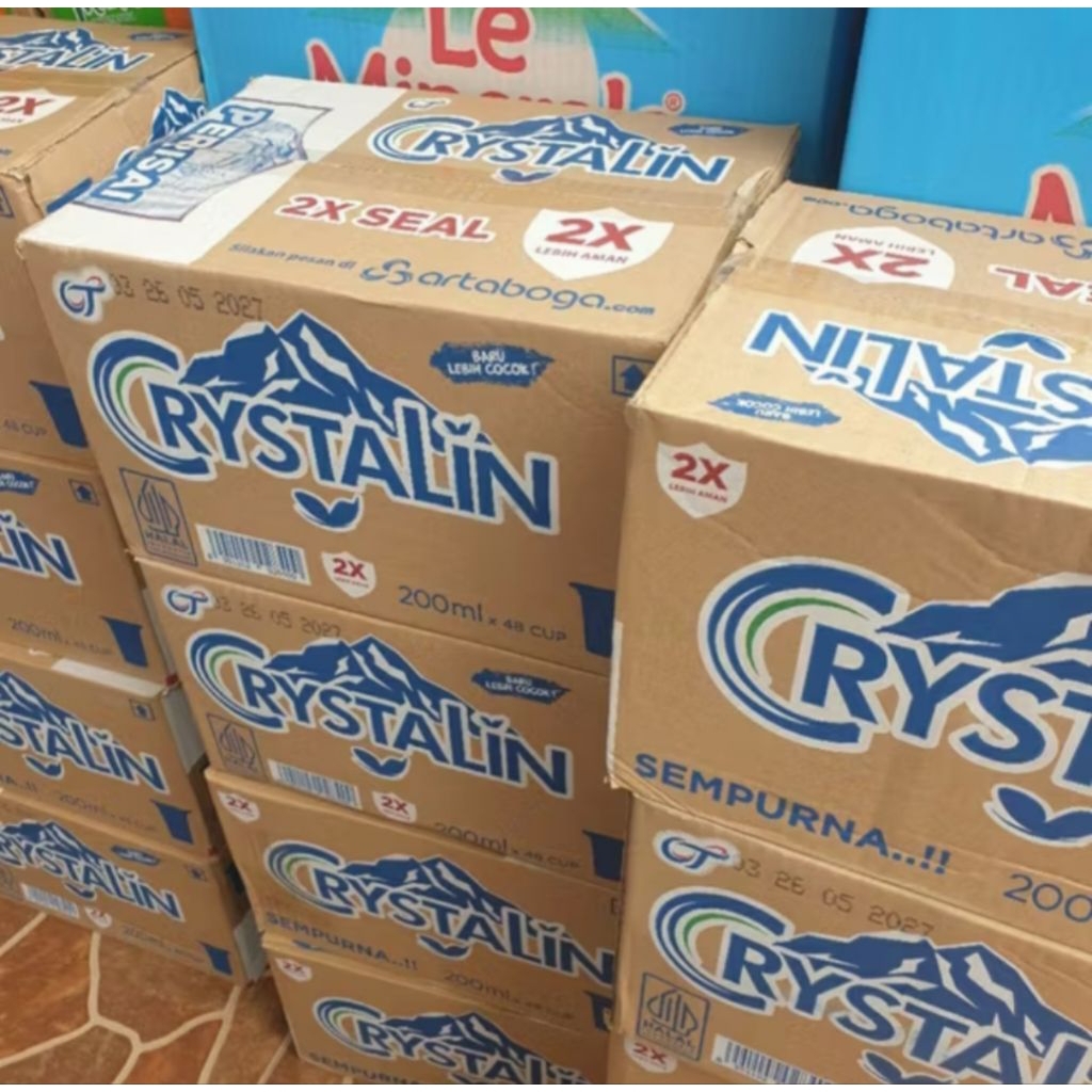 Air Mineral Crystalline 220 ml - 48 Cup, Segar dan Alami