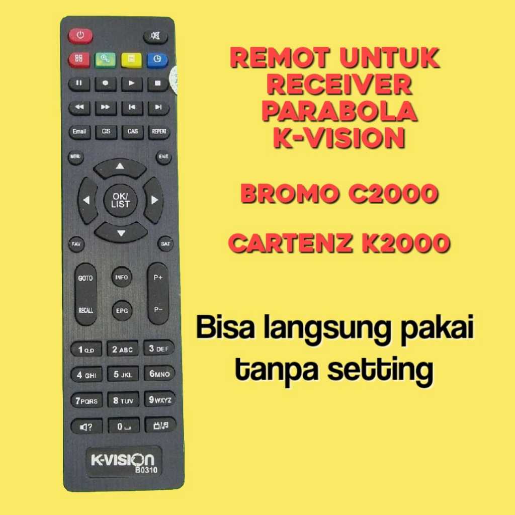 Remote Untuk Semua Receiver Parabola K-Vision C2000 K2000 Cartenz Bromo/ B0310
