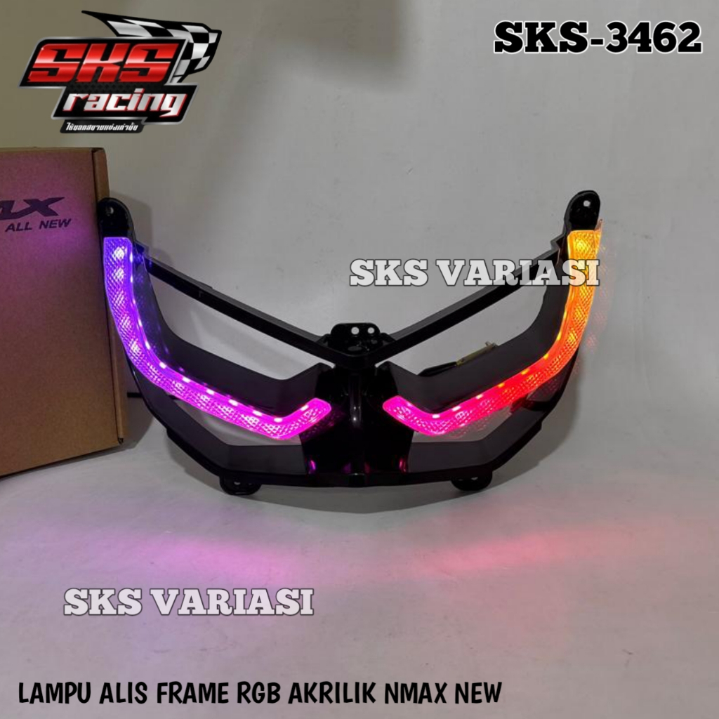 Lampu Alis Frame Depan Nmax New 2020 2022 RGB Alis Akrilik Crystal 30 Mode Senja RGB Nmax New