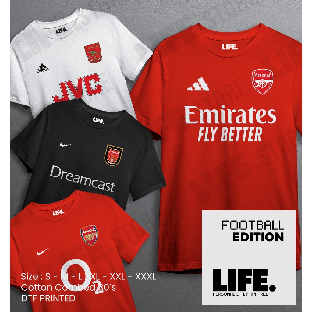 Kaos Arsennall Terbaru Dan Retro Legendaris Baju Model Jersey Klub Liga Inggris Bahan Katun Combed 3
