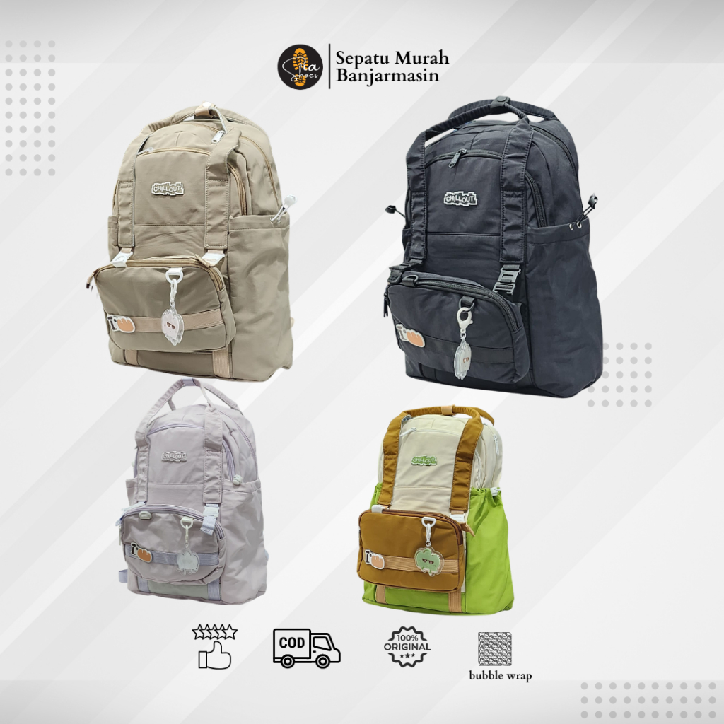 TAS SEKOLAH WATERPROOF / TAS RANSEL WANITA PRIA / Tas Sekolah Korea Dan Aesthetic Muat Banyak