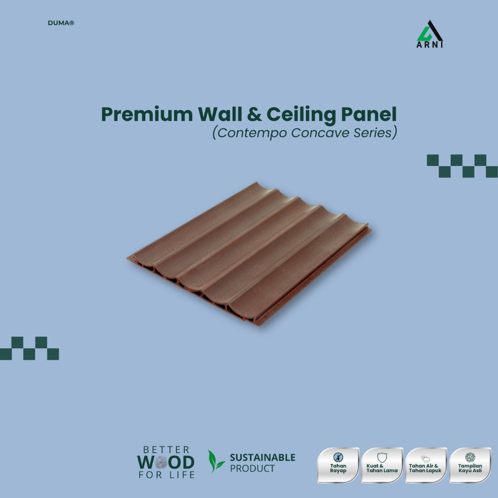 WPC DUMA Contempo Fluted 11x26x150 - Panel Dinding Profil Besar untuk Interior Bold