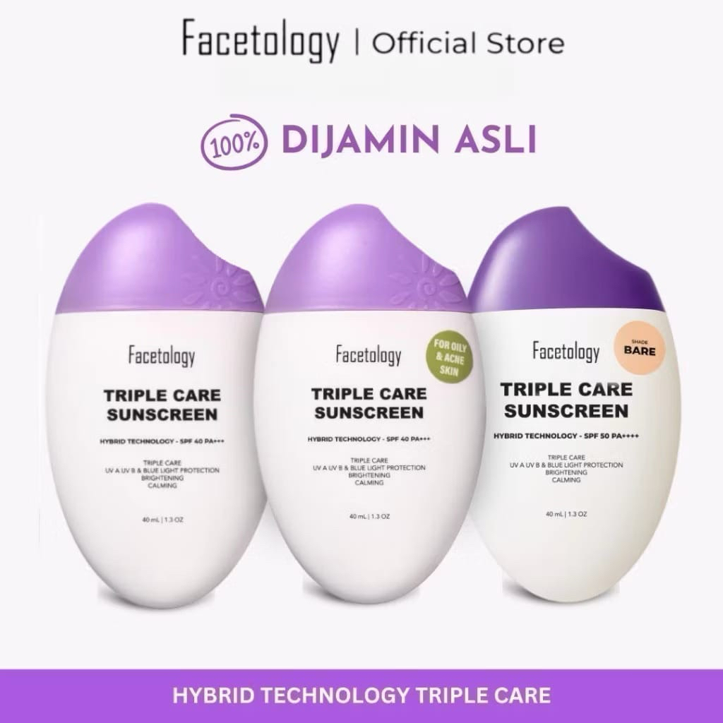 READY STOCK FACETOLOGY SUNSCREEN FACETOLOGY TRIPLE CARE SUNSCREEN