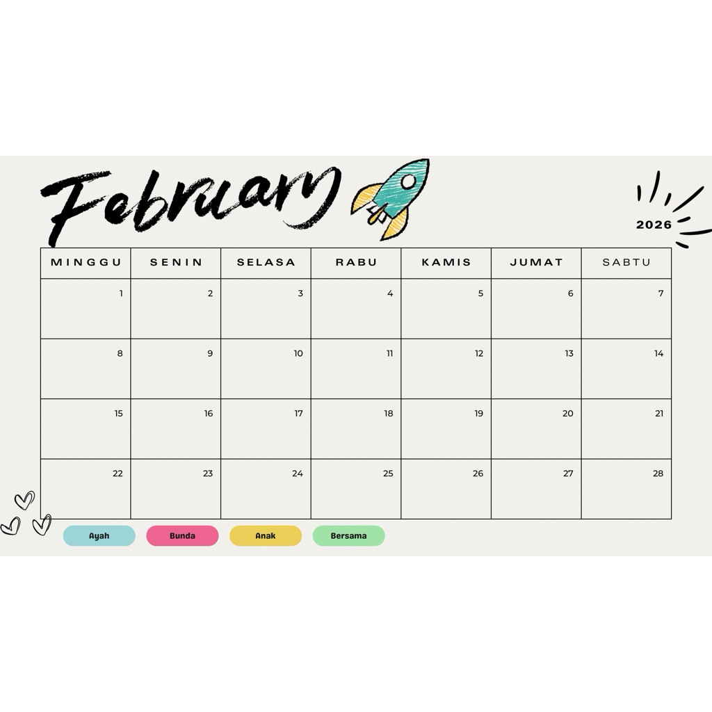 Kalender Keluarga - Lembar Mainku - Lembar edukasi anak