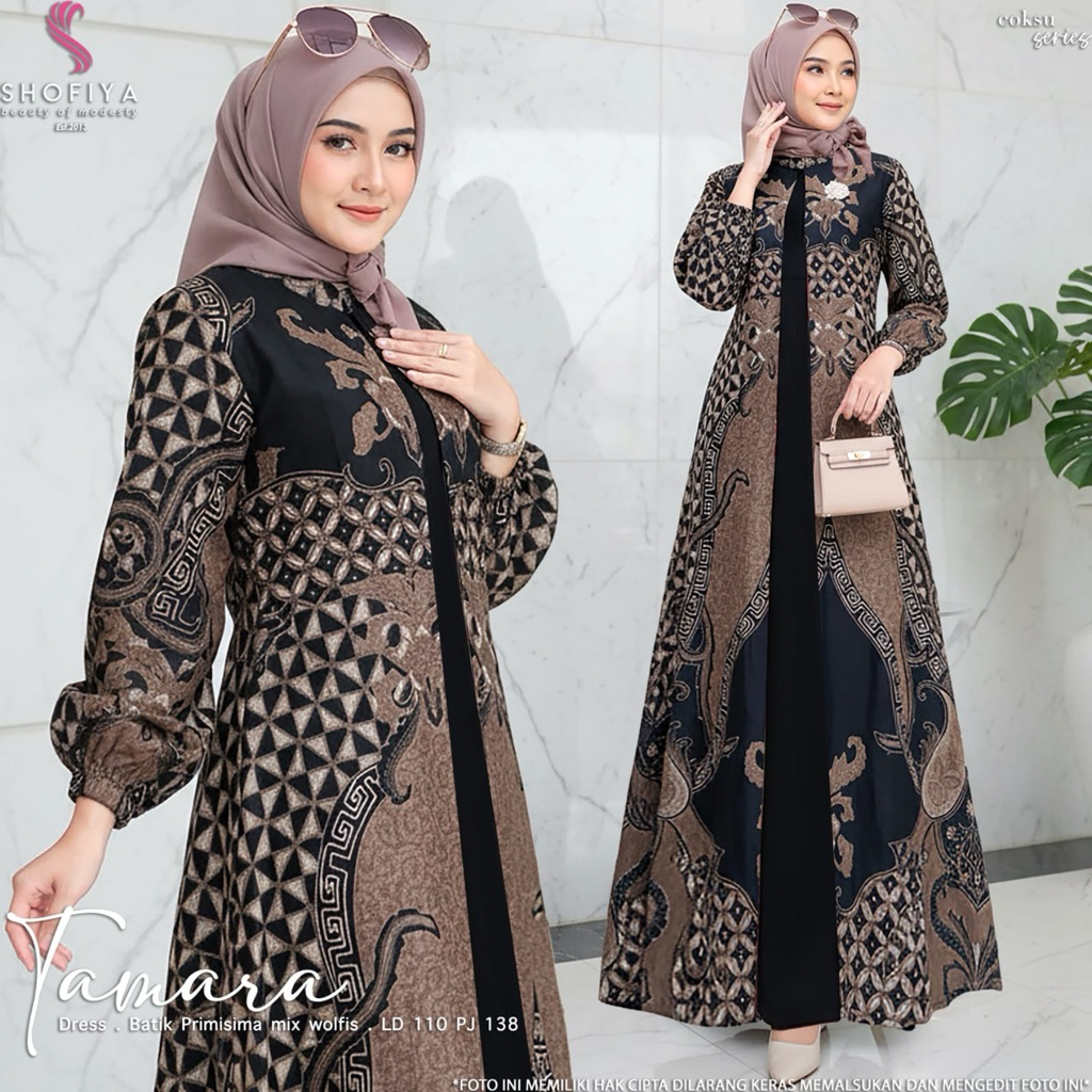 TAMARA DRESS BATIK SOLO ORI SHOFIYA GAMIS KONDANGAN LAMARAN