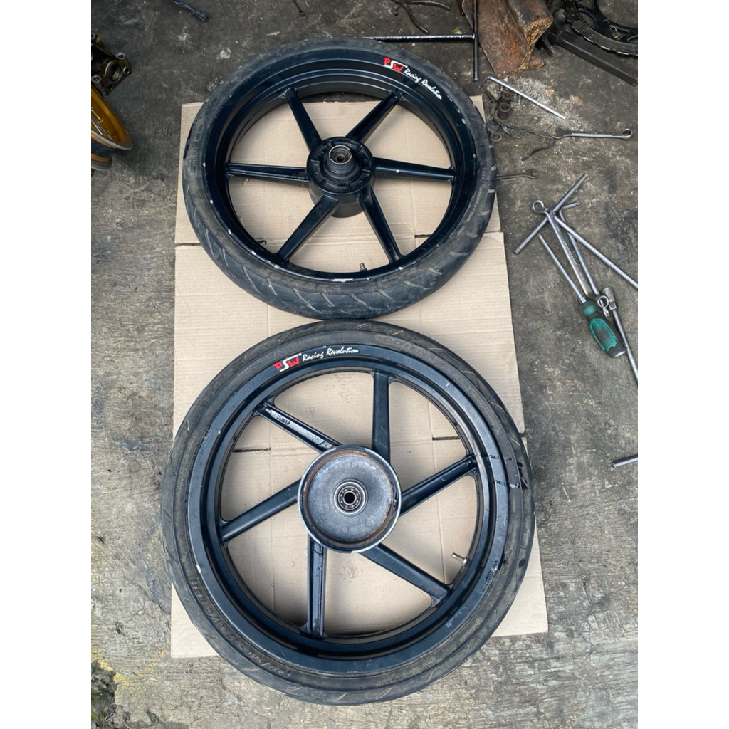 Velg pelek depan belakang variasi merk psw racing vixion old lama pnp rx king tapak lebar second tan