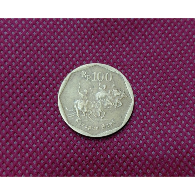 Uang Koin Logam 100 Rupiah Karapan Sapi Kuno Kolektor Item