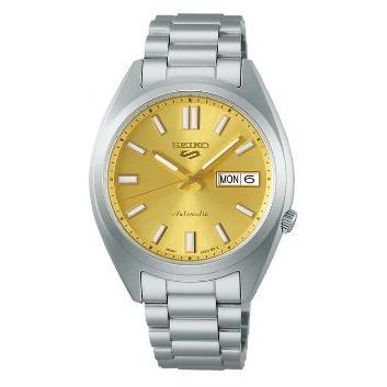 Jam Tangan Pria Seiko 5 Sport SRPL59 SRPL59K1 SNXS Vintage Gold Collection In Gold Cufflinks Strap S