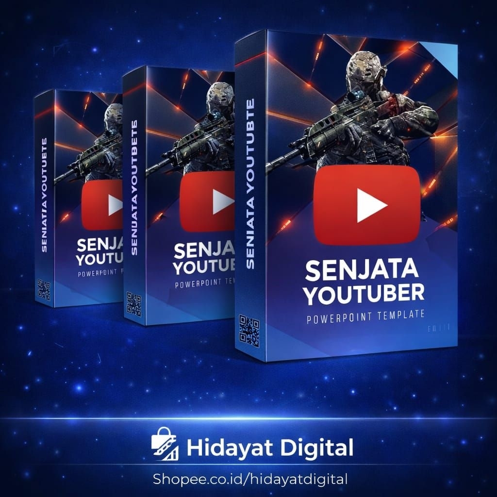 SENJATA YOUTUBER DESAIN TEMPLATE POWERPOINT BRANDING CHANNEL DIGITAL MARKETING ONLINE PELUANG USAHA-