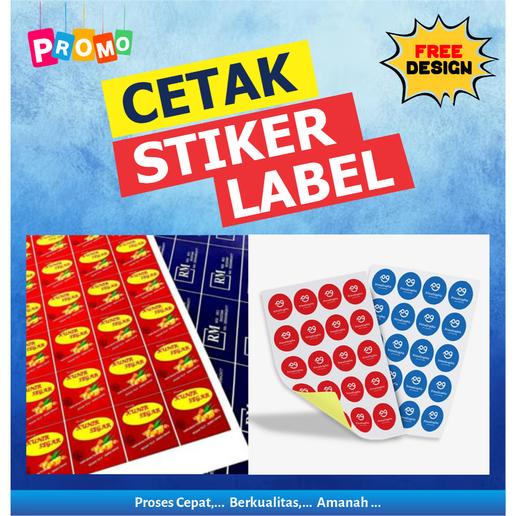Stiker label kemasan produk ukuran A3, Free Desain
