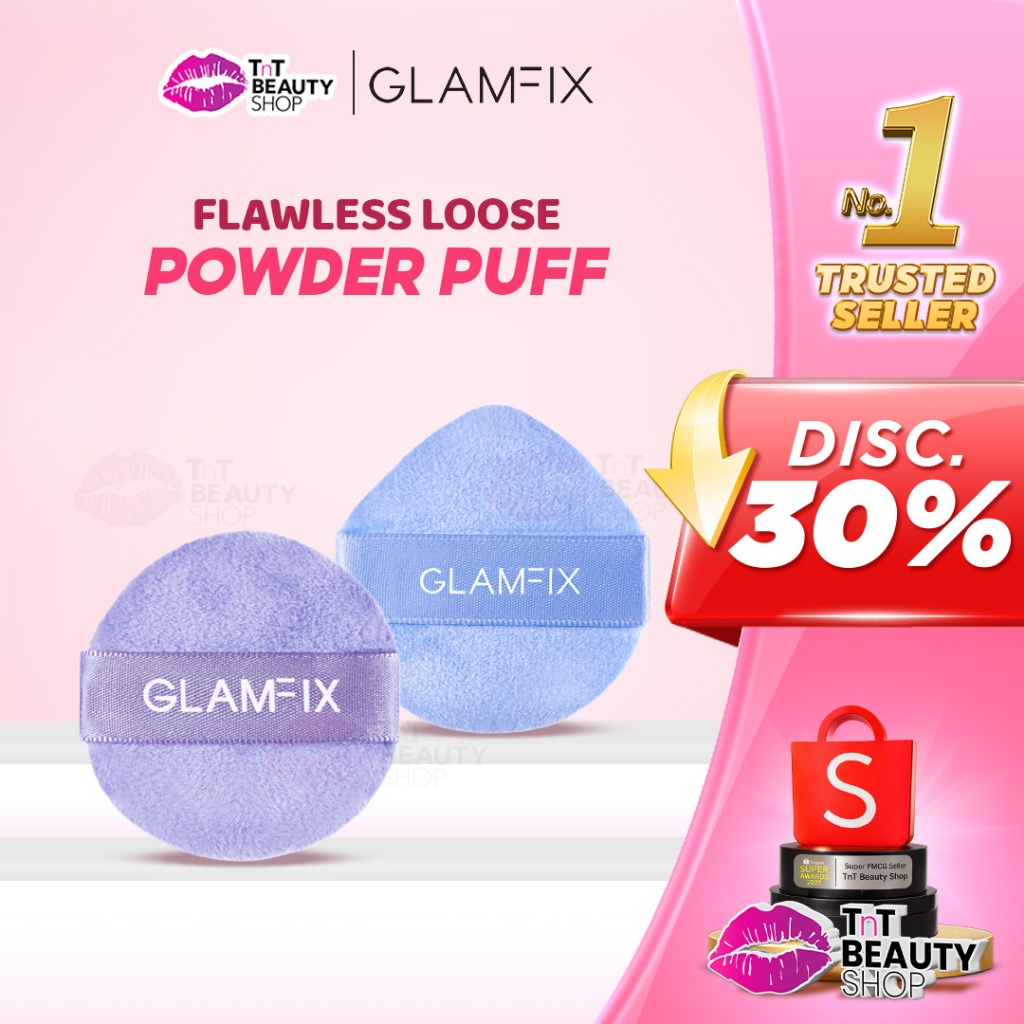 GLAMFIX [2pcs] Flawless Loose Powder Puff| Spons Bedak Tabur| Alat Kecantikan Makeup by DAZZLE ME  |