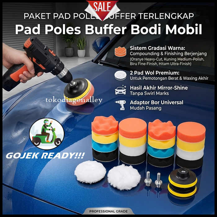 Pad Poles 3 Inch Bodi Mobil Pad Poles Motor Buffer Polishing Wheel 8 cm Sponge Poles 3 Inch Spon Pol