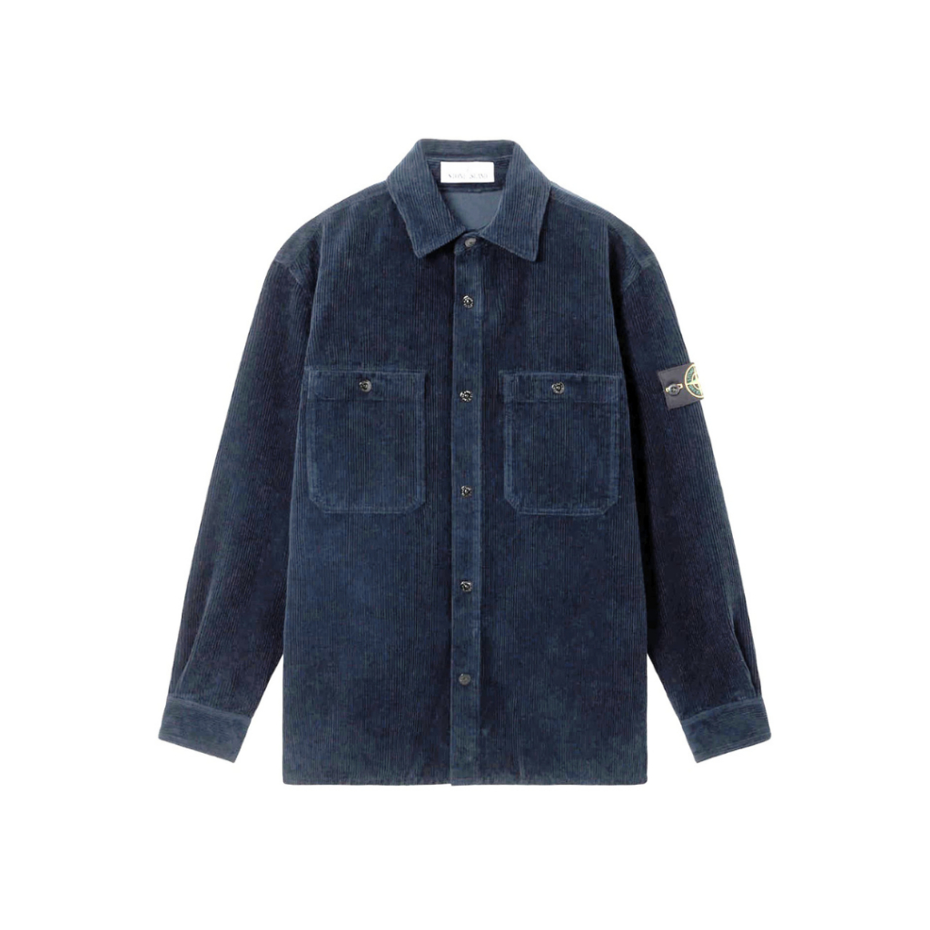 Stone Island Overshirt Corduroy Patch Pocket Shirt Navy K2S151200012S0212 - 100% ORIGINAL