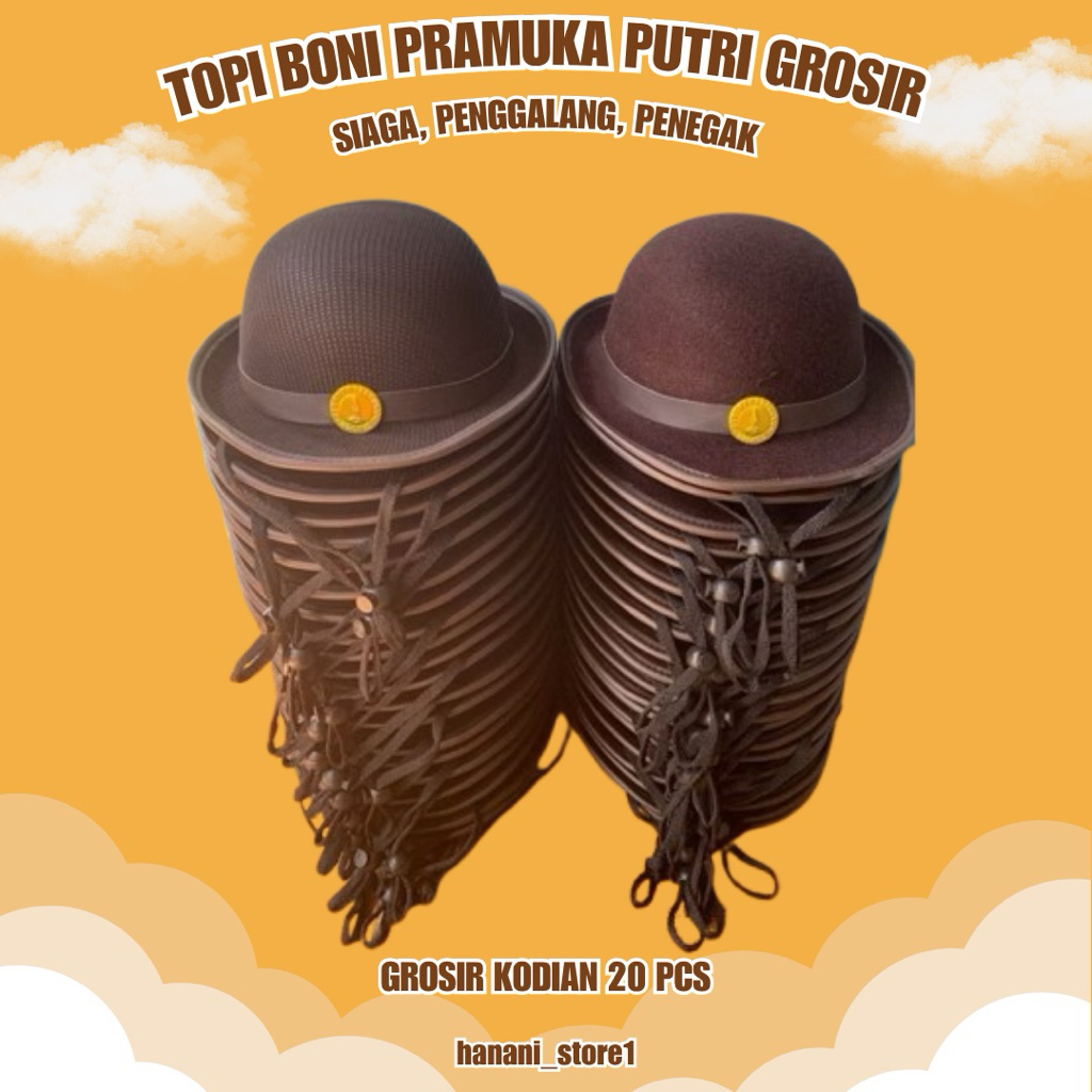 TOPI BONI PRAMUKA PUTRI GROSIR