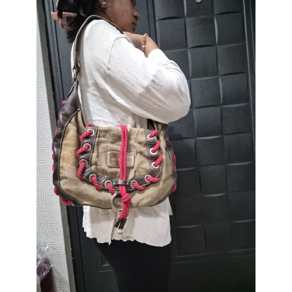 Tas shoulder vintage kanvas kulas Etro
