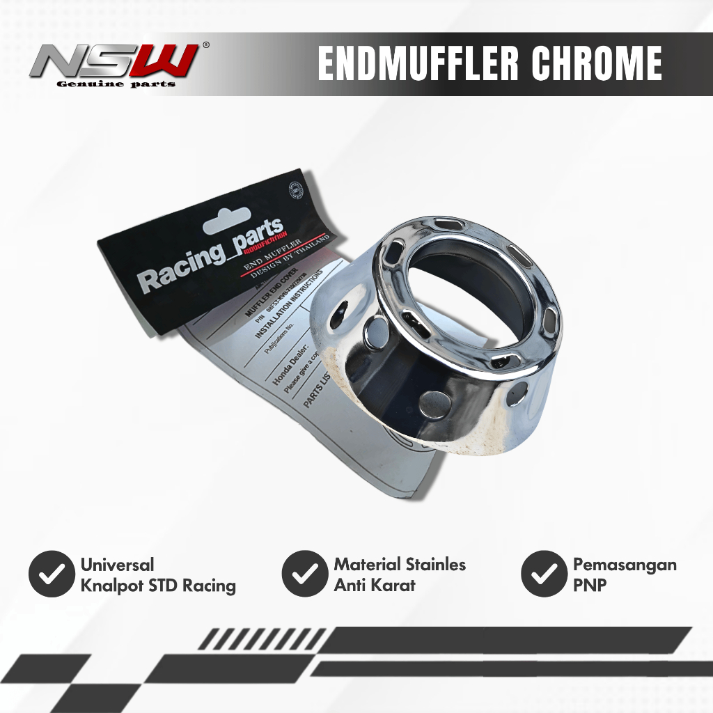 End Muffler Krom Corong Knalpot Vario Matic MONCONG CUP KNALPOT MIO CMS Tutup Ujung Knalpot Chrome