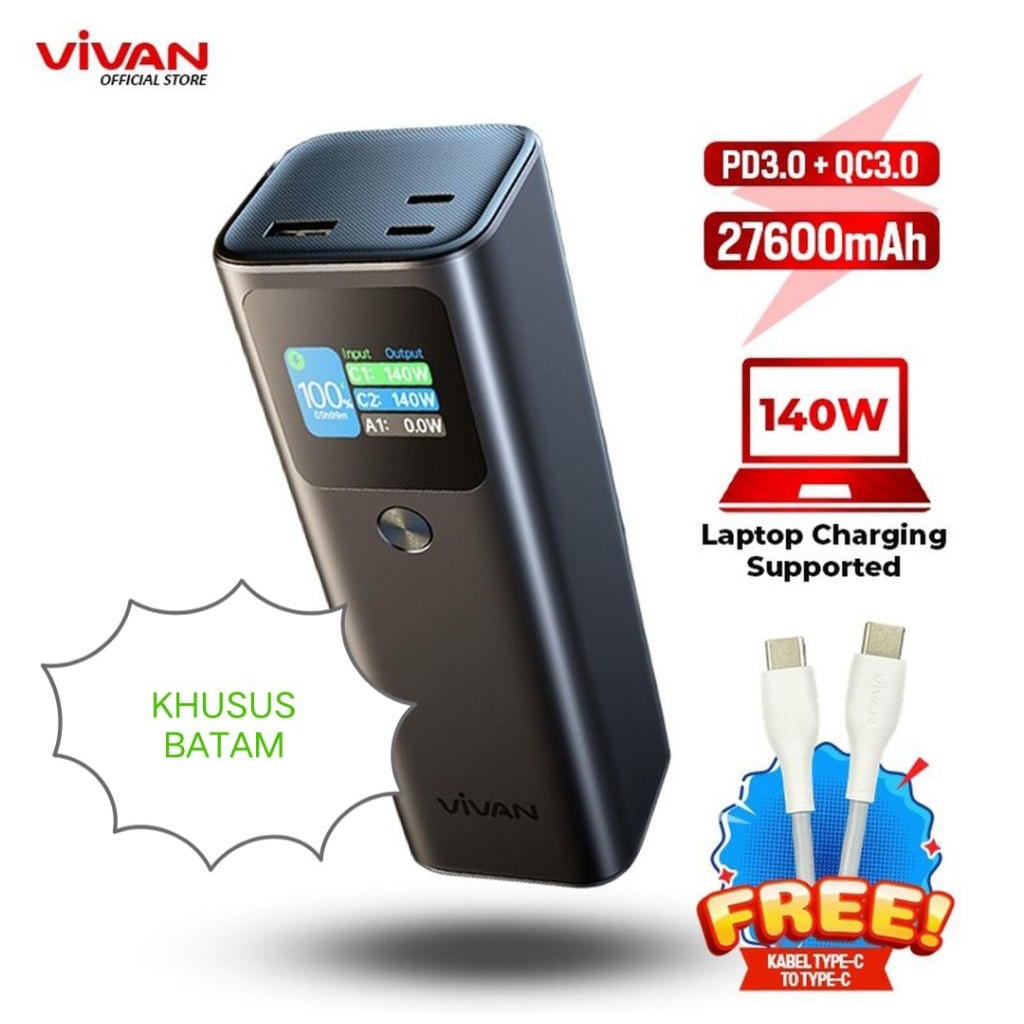 VIVAN SMART POWERBANK HARDWARE SHELL VPB T30 30000mAh 140W