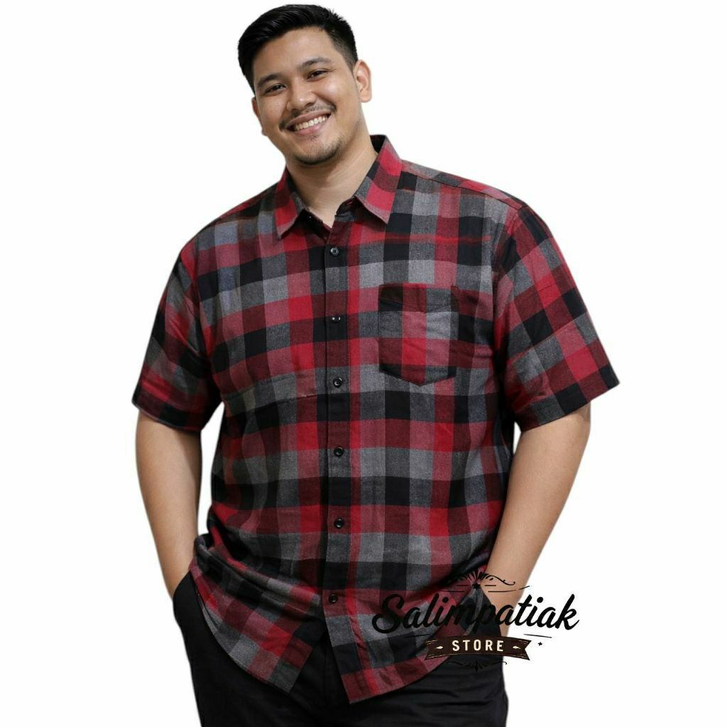 Kemeja Flanel Jumbo Pendek/Kemeja Flanel Lengan Pendek Jumbo Best Seller XXL-XXXL/Kemeja Flanel Leng