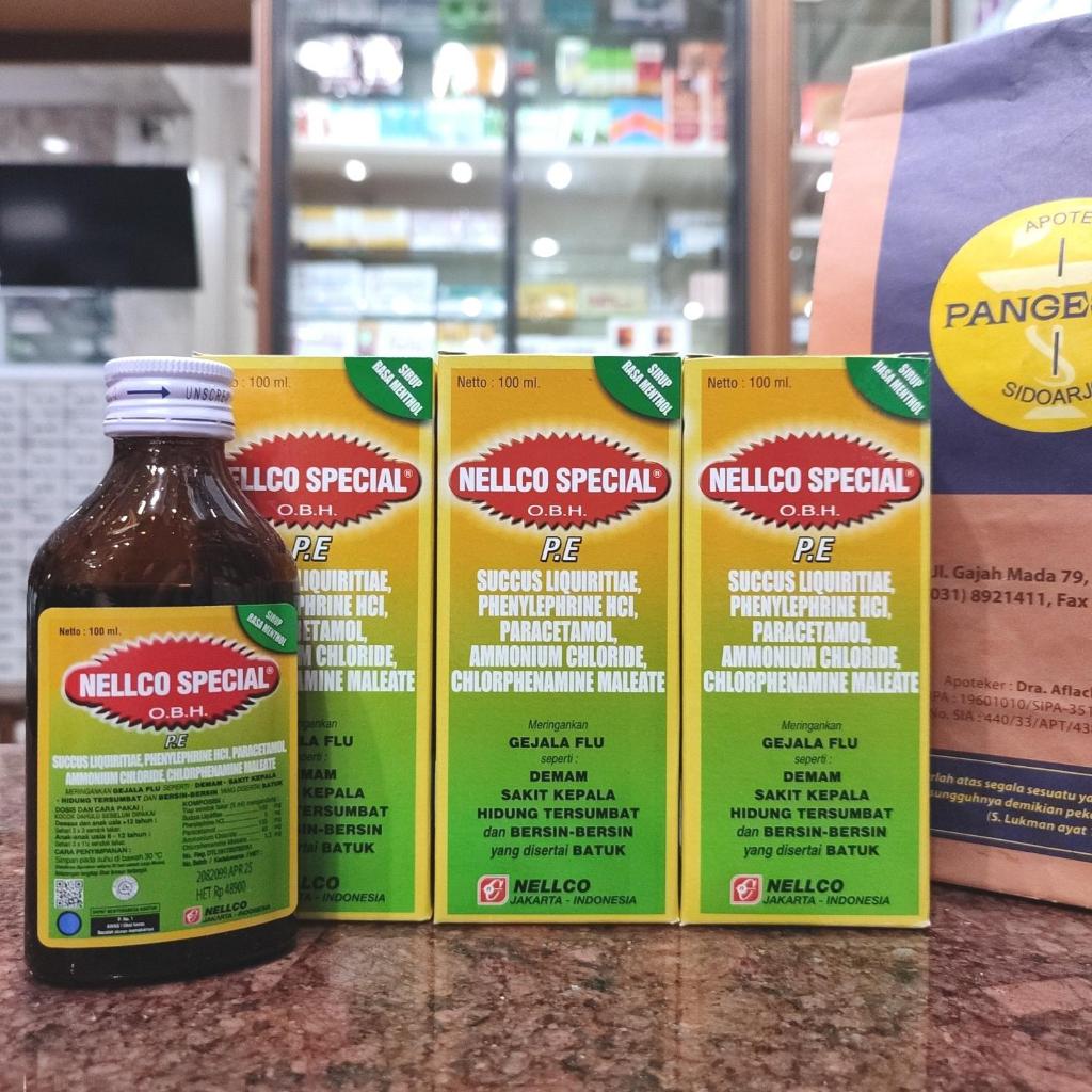 Nellco Special OBH P.E Sirup 1 Botol 100 ml / Obat Batuk Flu Nelco Spesial PE 100ml / Nellko P. E. N