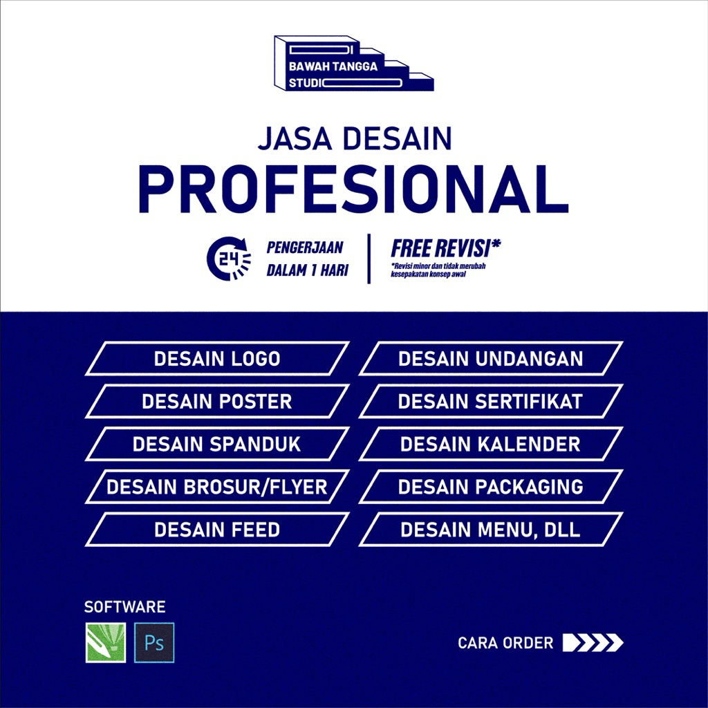 JASA DESIGN PROFESIONAL | Logo, Poster, Spanduk, Brosur, Feed , Undangan, Kalender, Packaging, Menu