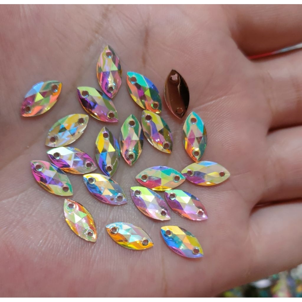 Payet resin pelangi / sampan mata, tetes, kotak persegi / Payet resin tetes #payetresin