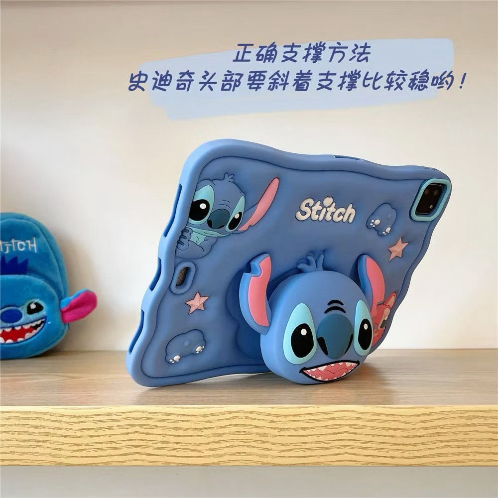 Case Karakter 3D Untuk Samsung Tab A11 8.7 / Tab a11 PLus SoftCase karakter stitch Yang lucu