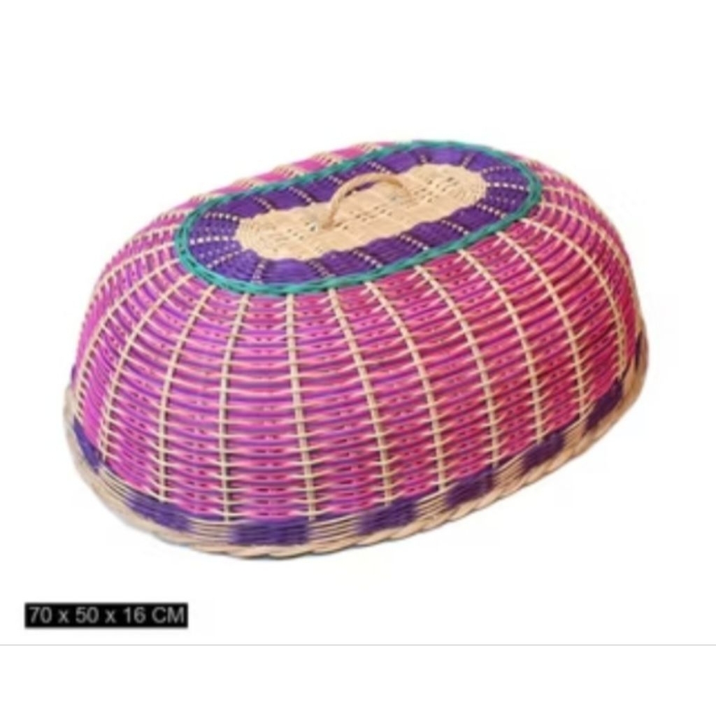 tudung saji rotan / tutup saji rotan warna