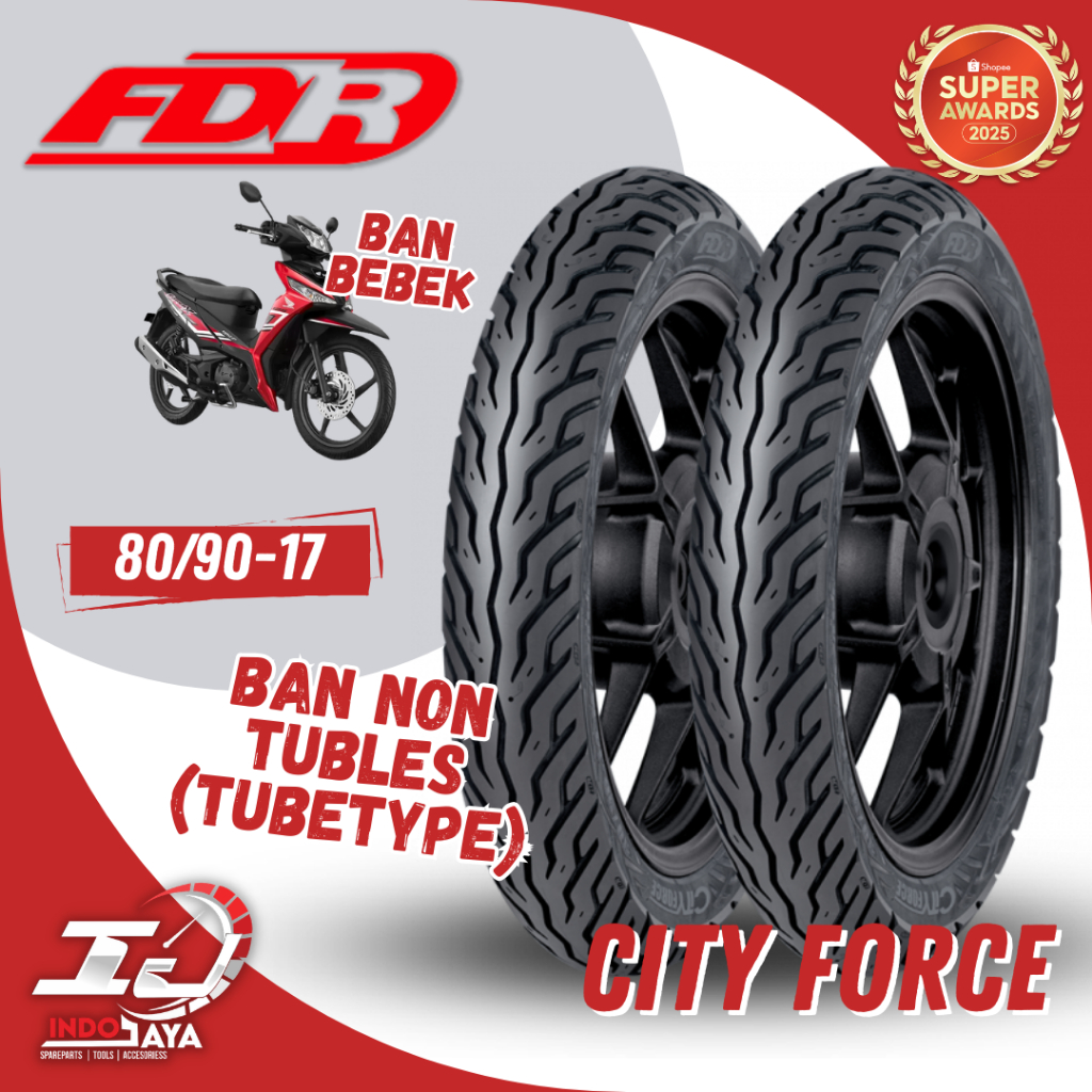 [READY COD] BAN LUAR TUBETYPE FDR CITY FORCE (80/90-17) BAN NON TUBLES / NON TUBBLES / BAN DALAM MOT