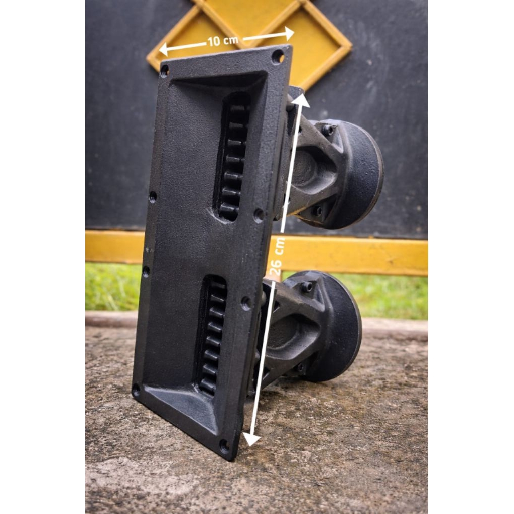Horn Tweeter Army Double ukuran 10x26 Alumunium Cor Sudah Drat
