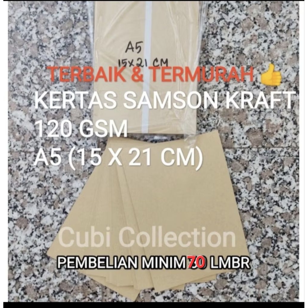 KERTAS SAMSON KRAFT 120 GSM COKLAT A5 / 15X21 CM TERMURAH