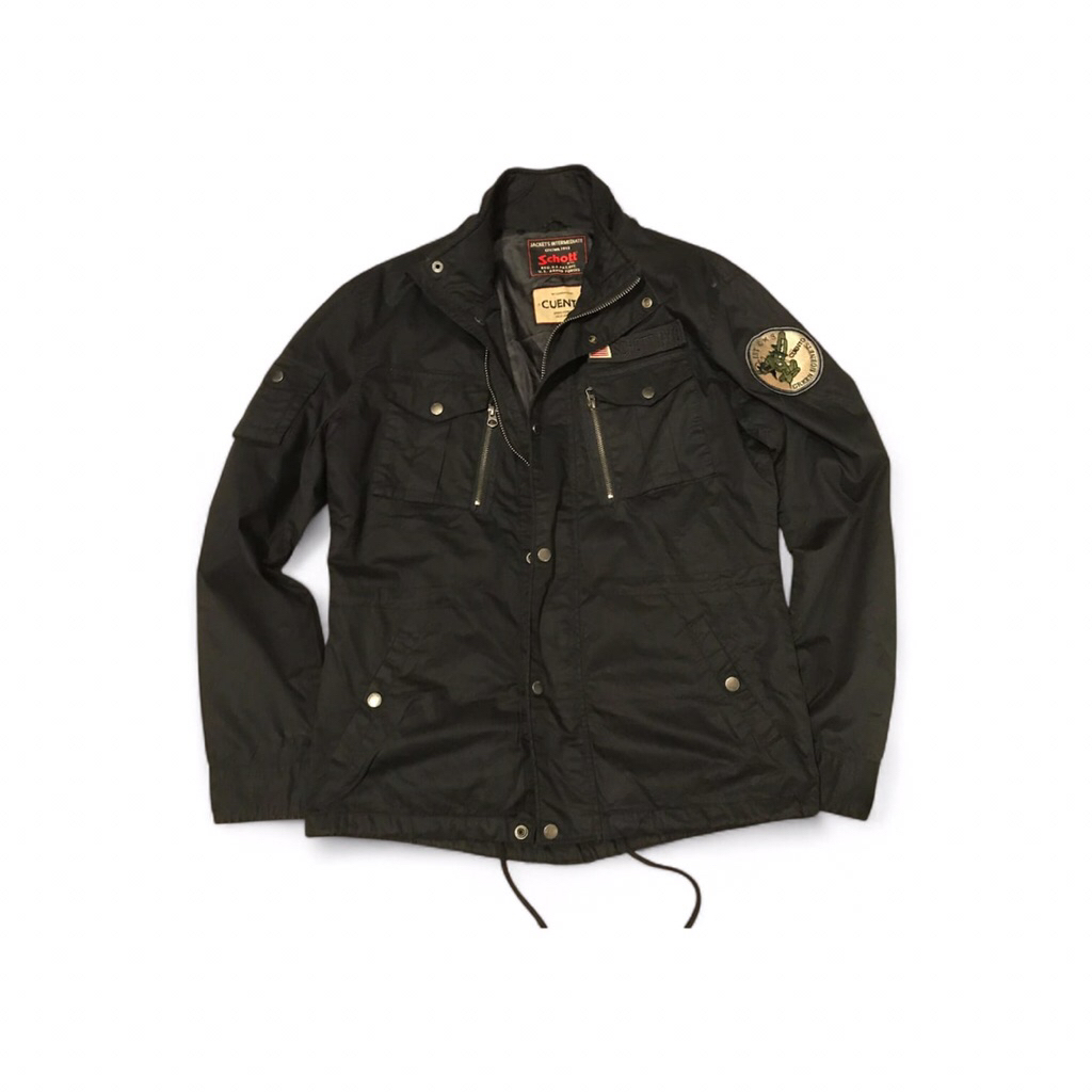 Schott perfecto X Cuento green hornets Field Jacket Us Parka black colorway Size M