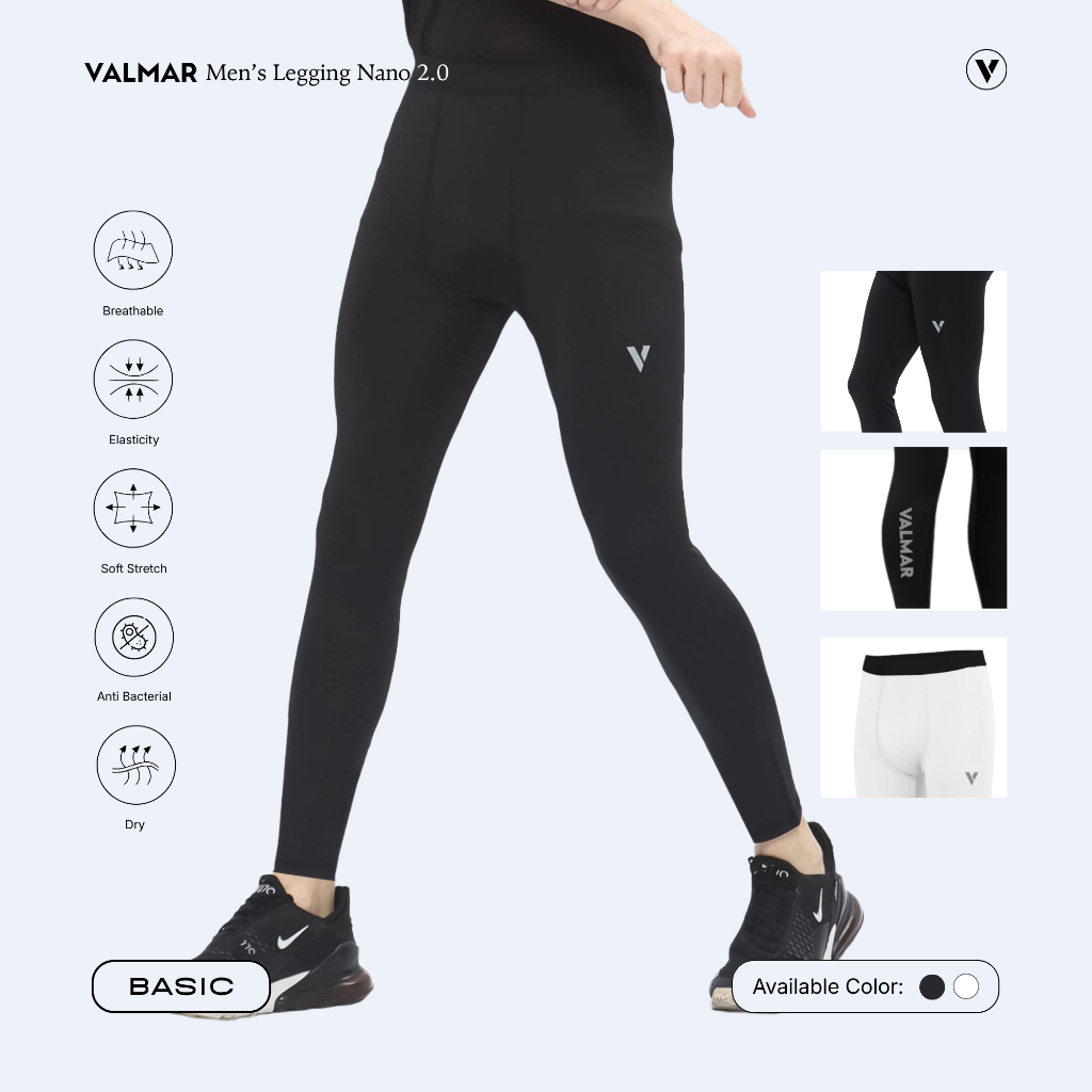 VALMAR SPORTWEAR Nano 2.0 Legging Panjang Running Pria Compression Pants Spandex Stretch Quick Dry A