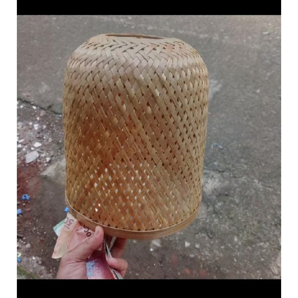 Cup Lampion Lampu Kerucut Bambu/Lampion lLmpu Bambu Bagus Unik