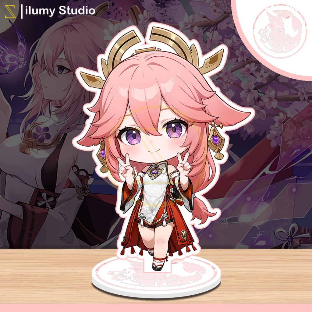 Genshin Impact Yae Miko Figure Standee akrilik - Exlusive Constellation Base ilumystudio