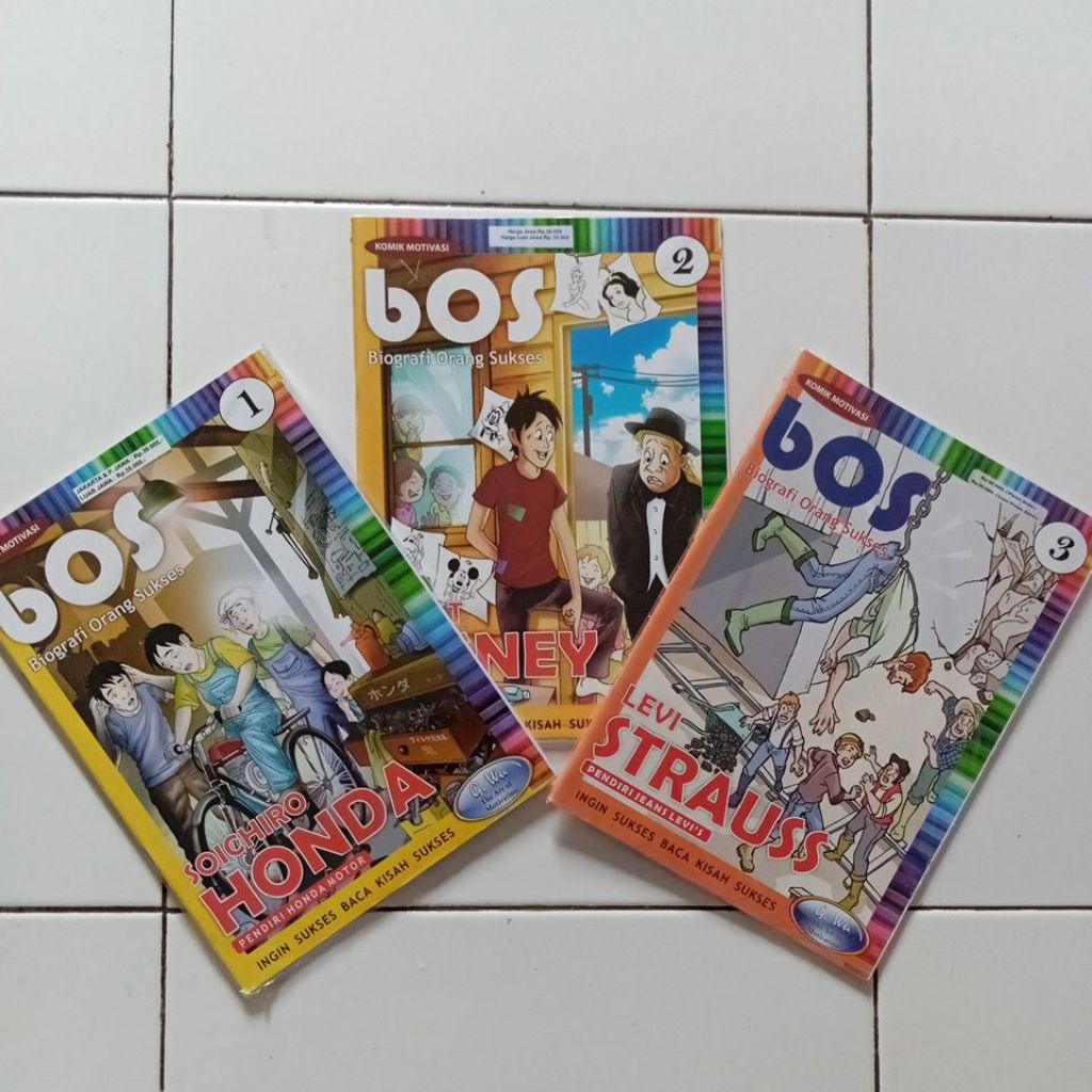 Paket 3 Buku Biografi " bos Biografi Orang Sukses " 1. SOICHIRO HONDA 2. WALT DISNEY 3. LEVI STRAUSS