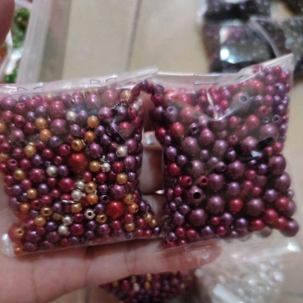 mutiara ringan mix 25gr  / mix mutiara / mutiara tabur / mutiara tabur / Payet tabur / Payet leher