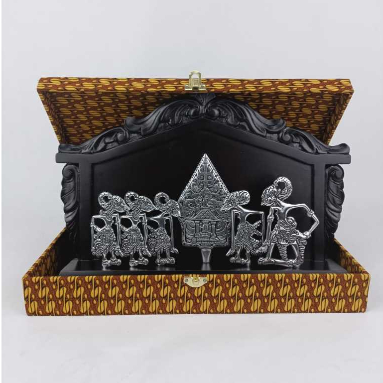 Souvenir Hadiah Plakat Wayang Geber Pandawa Lima Box Batik Eksklusif