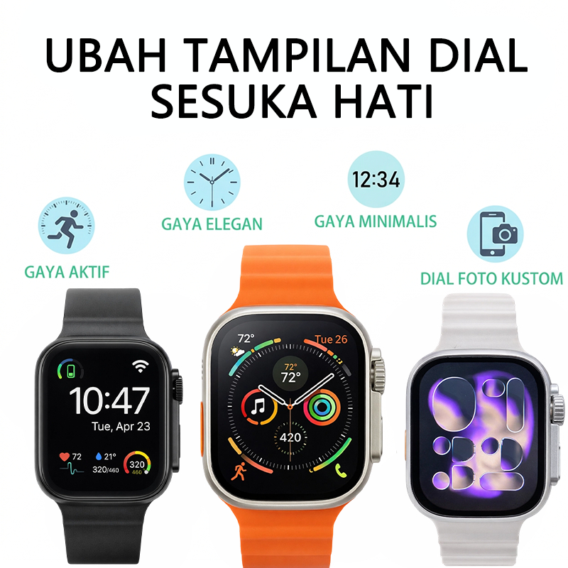 SMART WATCH T900 ULTRA | Layar 2.09” HD | 49MM Sport Style | Ultra Big Screen | Wireless Charging | 