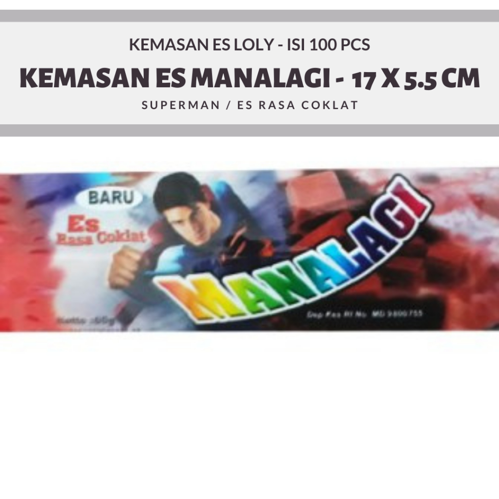 Plastik Es Krim Loly Manalagi 100 Lembar - Kantong Es Stick Karakter Lucu - Kemasan Es Mambo Lilin K