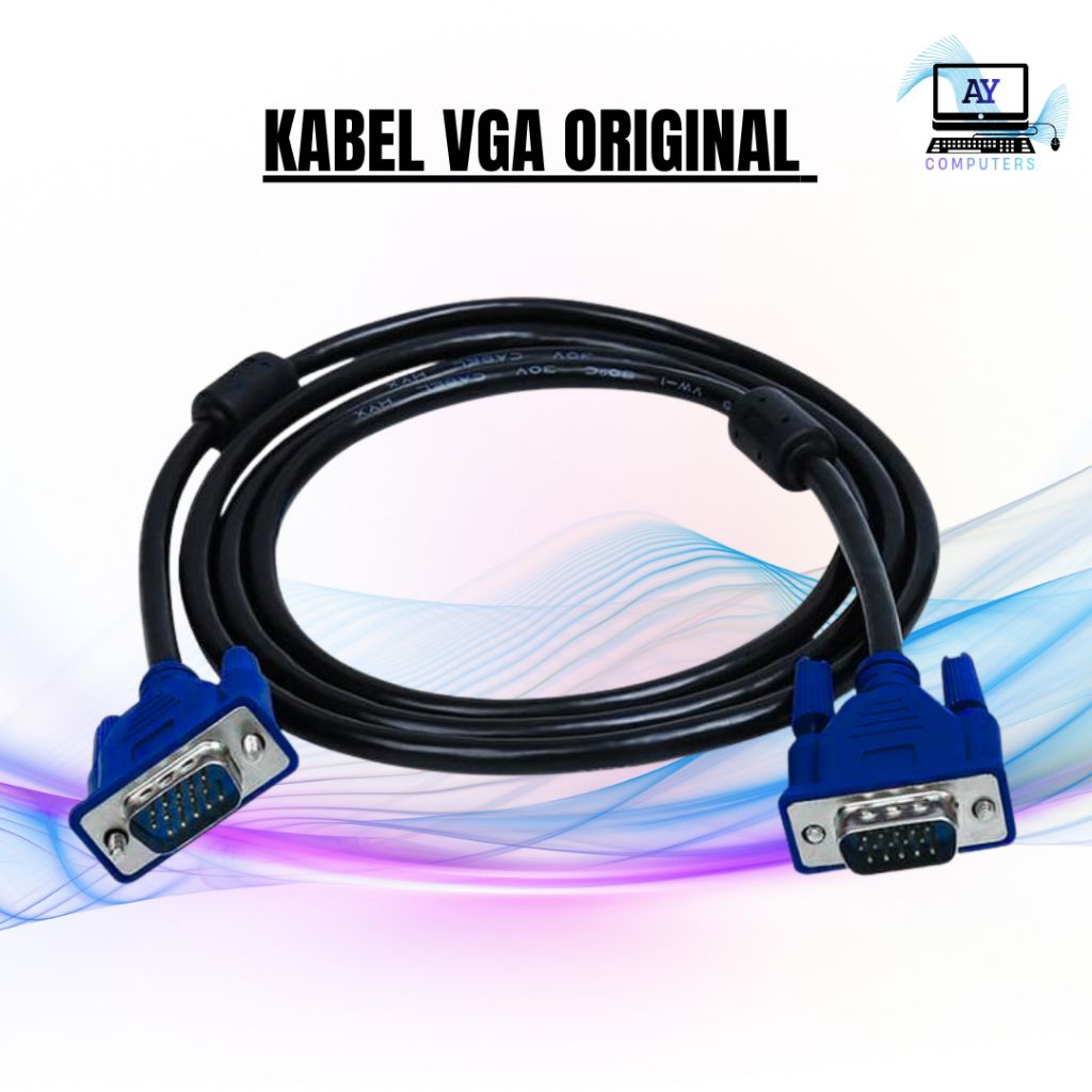 Kabel VGA Original Tebal Premium Monitor PC Laptop Proyektor Anti Noise